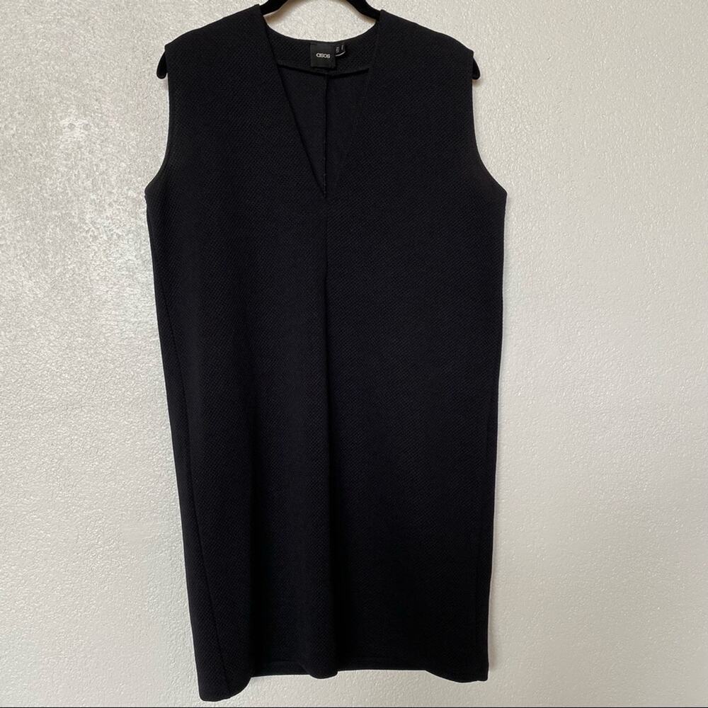 ASOS Sleeveless Black Sheath Dress Size 6